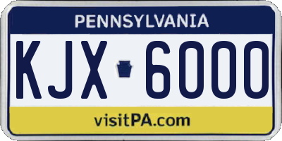 PA license plate KJX6000