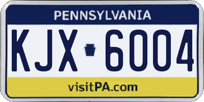 PA license plate KJX6004