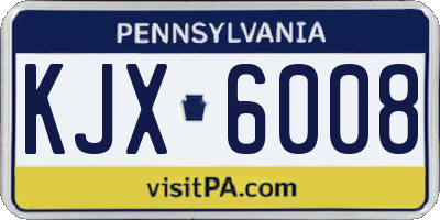 PA license plate KJX6008
