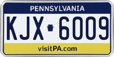 PA license plate KJX6009