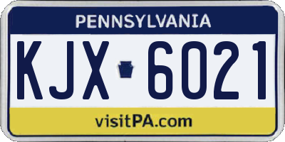 PA license plate KJX6021