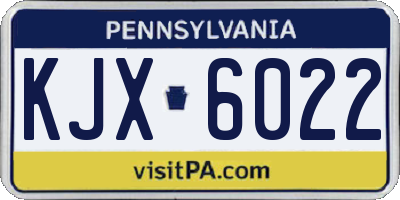 PA license plate KJX6022
