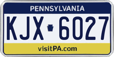 PA license plate KJX6027
