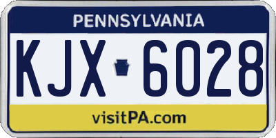 PA license plate KJX6028