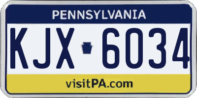 PA license plate KJX6034