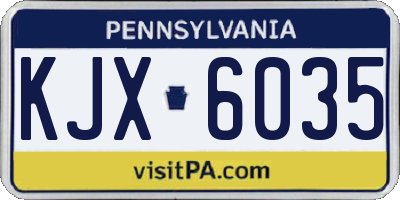 PA license plate KJX6035