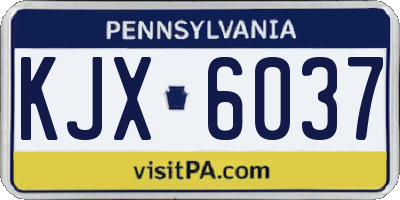 PA license plate KJX6037