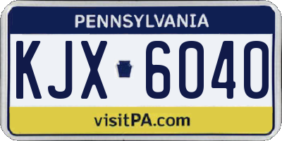 PA license plate KJX6040