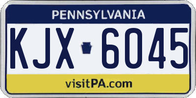 PA license plate KJX6045