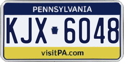PA license plate KJX6048