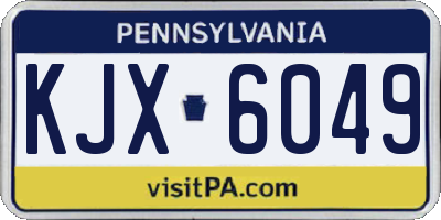 PA license plate KJX6049