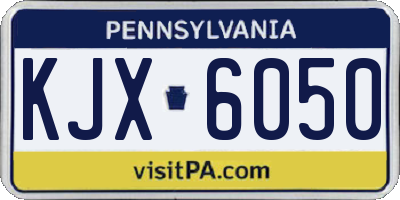 PA license plate KJX6050