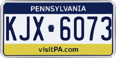 PA license plate KJX6073