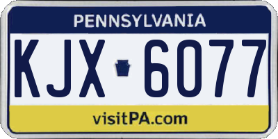 PA license plate KJX6077
