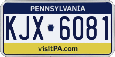PA license plate KJX6081