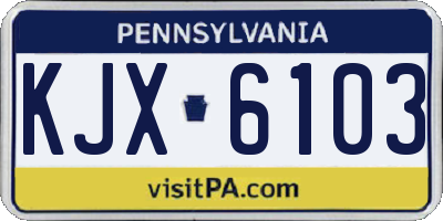 PA license plate KJX6103