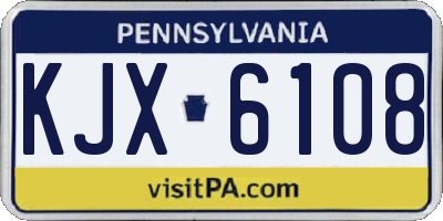 PA license plate KJX6108