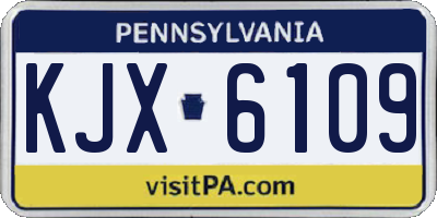 PA license plate KJX6109