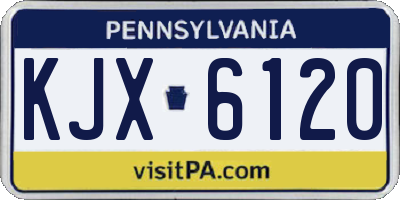 PA license plate KJX6120