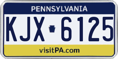 PA license plate KJX6125