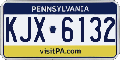PA license plate KJX6132