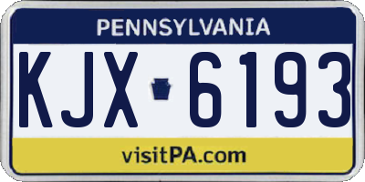 PA license plate KJX6193