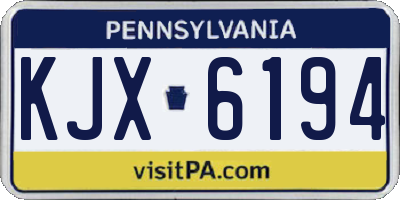PA license plate KJX6194