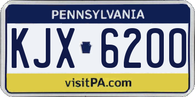 PA license plate KJX6200