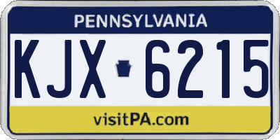 PA license plate KJX6215