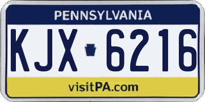 PA license plate KJX6216