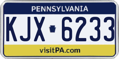 PA license plate KJX6233