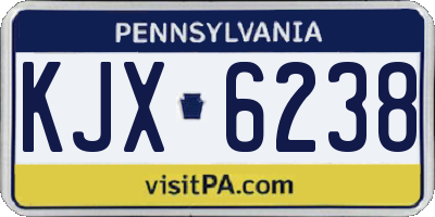PA license plate KJX6238