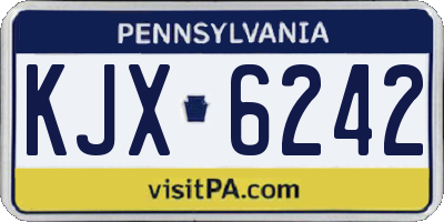 PA license plate KJX6242