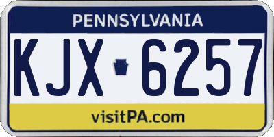 PA license plate KJX6257
