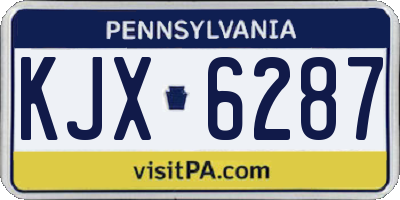 PA license plate KJX6287