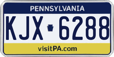 PA license plate KJX6288