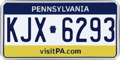 PA license plate KJX6293