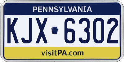 PA license plate KJX6302