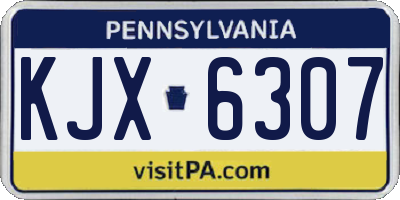 PA license plate KJX6307