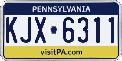 PA license plate KJX6311