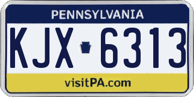 PA license plate KJX6313