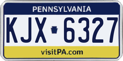 PA license plate KJX6327