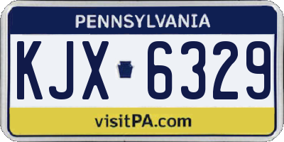 PA license plate KJX6329