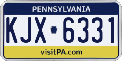 PA license plate KJX6331