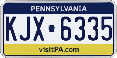 PA license plate KJX6335
