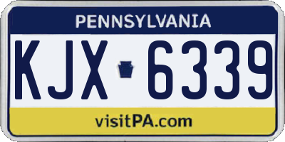 PA license plate KJX6339