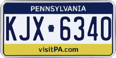 PA license plate KJX6340