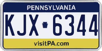 PA license plate KJX6344