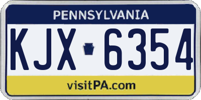 PA license plate KJX6354