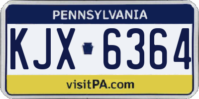 PA license plate KJX6364